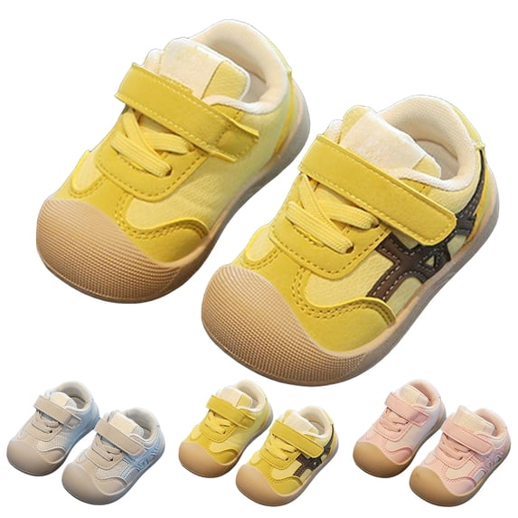 Dakaela Baby Shoes Boys Girls First Walking Shoes 3T 4T 5T Breathable Infant Barefoot Crib Sneakers 3-6 12-18 Months Grey 4.5