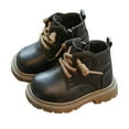 thumbnail image 1 of Dakaela Baby Work Boots Toddler Boys Girls Fall Winter Combat Ankle Booties Kids Lace up Hiking Outdoor Casual Shoes, 1 of 6