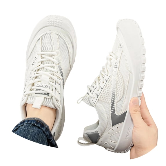 Dakaela Barefoot Shoes for Men Breathable Wide Toe Box Zero Drop Water Shoes Gym Workout Minimalist Running Hiking Sneakers Size 7-10 White
