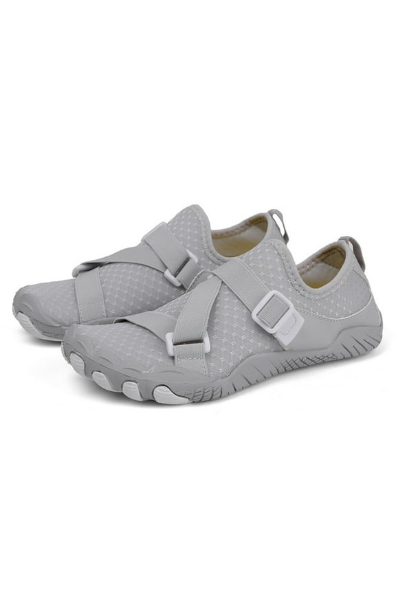 Barefoot Water Shoes for Women Men Hiking Aqua Socks Swim Beach Diving Walking Sneakers Grey 10.5