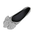 thumbnail image 1 of Dakaela Bowknot Ballet Flats Womens Pointy Toe Suede Dress Shoes Casual Work Slip on Moccasin Grey 7.5, 1 of 7