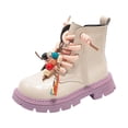 thumbnail image 1 of Dakaela Boy Girl Ankle Boots 3T 4T 5T Waterproof Non Slip Leather Chelsea Booties Toddler Fleece Lined Winter Snow Work Boot White Size 12.5, 1 of 5
