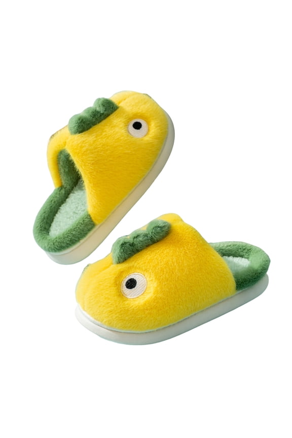 Boys Girls Shark Slippers Toddler Cute Plush Winter House Shoes Kids Bedroom Fuzzy Slides 4-12Y