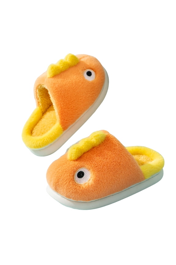 Boys Girls Shark Slippers Toddler Cute Plush Winter House Shoes Kids Bedroom Fuzzy Slides 4-12Y