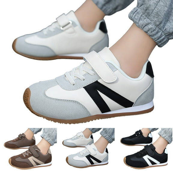 Dakaela Boys Girls Sneakers Kids Cute School Uniform Walking Shoes Low Top Slip on Running Shoe 4-12Y