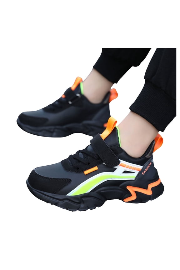 Boys Girls Sneakers Waterproof Athletic Running Tennis Shoes Kids Non Slip Outdoor Walking Shoes with Arch Support Black 11.5
