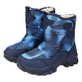 thumbnail image 1 of Dakaela Boys Girls Toddler Snow Boots Waterproof Non Slip Outdoor Winter Shoes Kids Fleece Lined Cold Weather Shoes with Arch Support Navy 2.5, 1 of 7