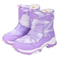 thumbnail image 1 of Dakaela Boys Girls Toddler Snow Boots Waterproof Non Slip Outdoor Winter Shoes Kids Fleece Lined Cold Weather Shoes with Arch Support Purple 13, 1 of 7