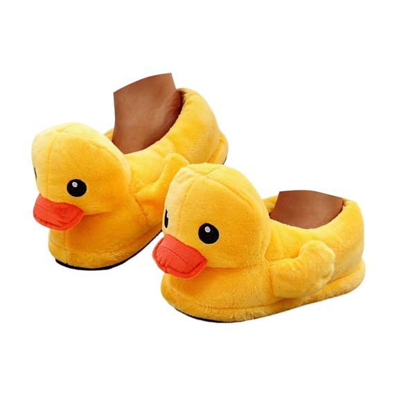 Dakaela Cartoon Slippers Womens Mens Animal Cotton Shoes Cute Duck Bedroom Home Shoes Fuzzy Soft Winter Indoor and Outdoor Slipper