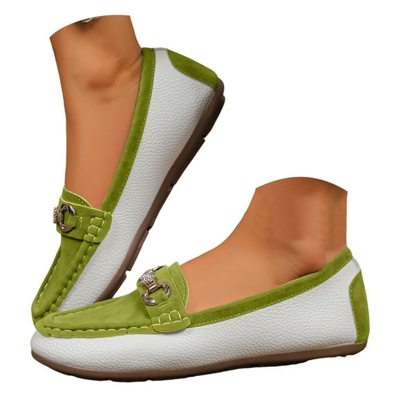 Dakaela Casual Slip on Shoes for Women Driving Walking Dress Loafers Round Toe Ballet Nurse Shoes