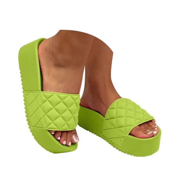 Dakaela Platform Sandals for Women Comfort Slip on Wedge Shoes Summer Beach Slide Slippers