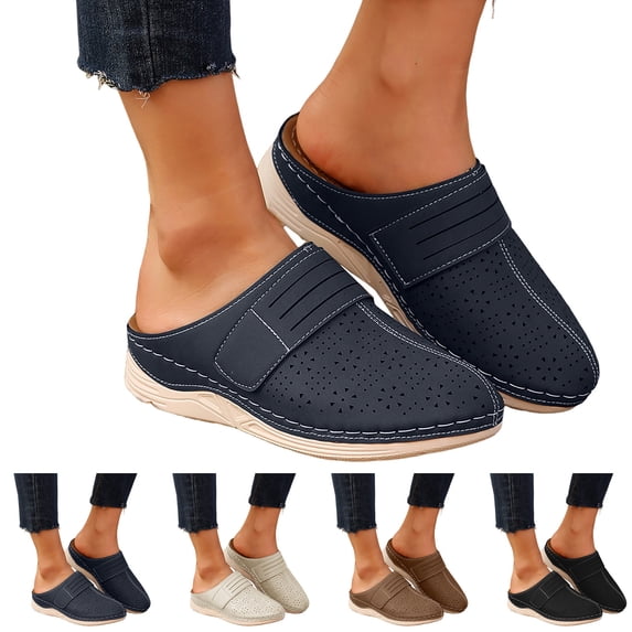 Dakaela Clogs for Women Comfortable Slip on Mules Shoes Arch Support Closed Toe Sandals Backless Summer Casual Walking Slides Black 6