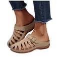 thumbnail image 1 of Dakaela Clogs for Women Mules Shoes Slip on Closed Toe Orthopedic Wedge Sandals Comfortable Summer Casual Walking Platform Slides Size 6-10 Khaki, 1 of 7