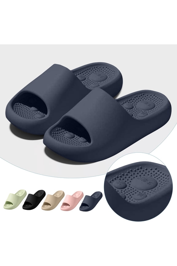 Cloud Slippers for Women and Men Pillow Massage House Slides Shower Shoes Indoor Bathroom Sandals with Cushioned Thick Sole Size 10