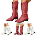 thumbnail image 1 of Dakaela Cowboy Knee High Boots Women Wide Calf Pull on Cowgirl Boot Western Country Party Riding Boots, 1 of 7