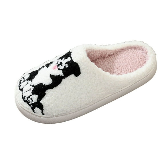 Dakaela Cute Animal Slippers for Women Soft Plush Fuzzy House Shoes Halloween Pumpkin Spooky Christmas Gifts