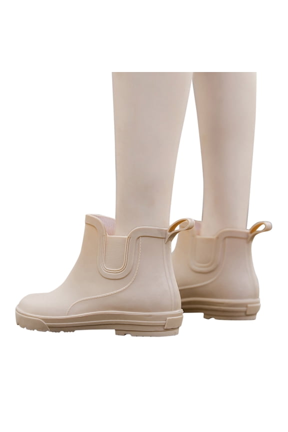 Deck Rain Boots for Women Short Waterproof Slip on Water Garden Shoes Chelsea Fishing Booties