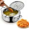 Dakaela Deep Fryer Frying Pot with Lid Stainless Steel with Temperature