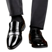 Dakaela Dress Shoes for Men Casual Leather Tuxedo Slip on Oxfords Business Formal Work Flats Black 9