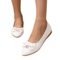thumbnail image 1 of Dakaela Dress Shoes for Women Comfortable Casual Slip on Flats Loafers Low Wedge Work Shoes White 9, 1 of 8