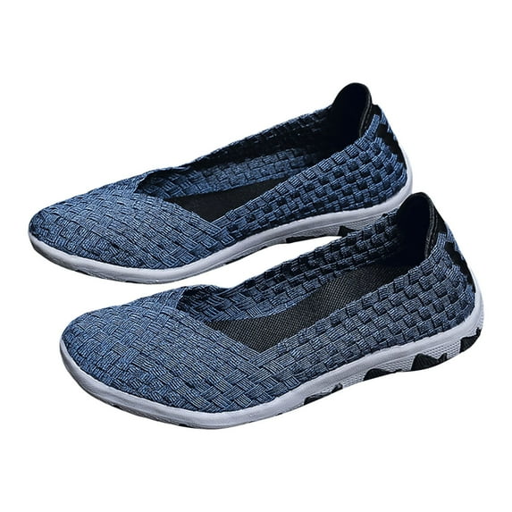 Dakaela Flats Shoes Women Round Toe Slip on Ballet Loafers Mesh Knit Ladies Casual Walking Sneakers