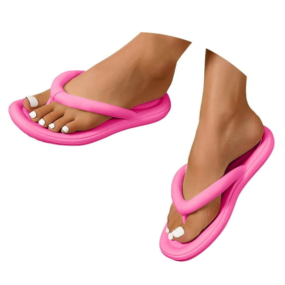 Dakaela Flip Flops for Women Cushioned Thong Sandals Soft Foam Arch Support Dressy Slides Slippers