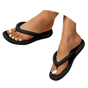 Dakaela Flip Flops for Women Cushioned Thong Sandals Soft Foam Arch Support Dressy Slides Slippers