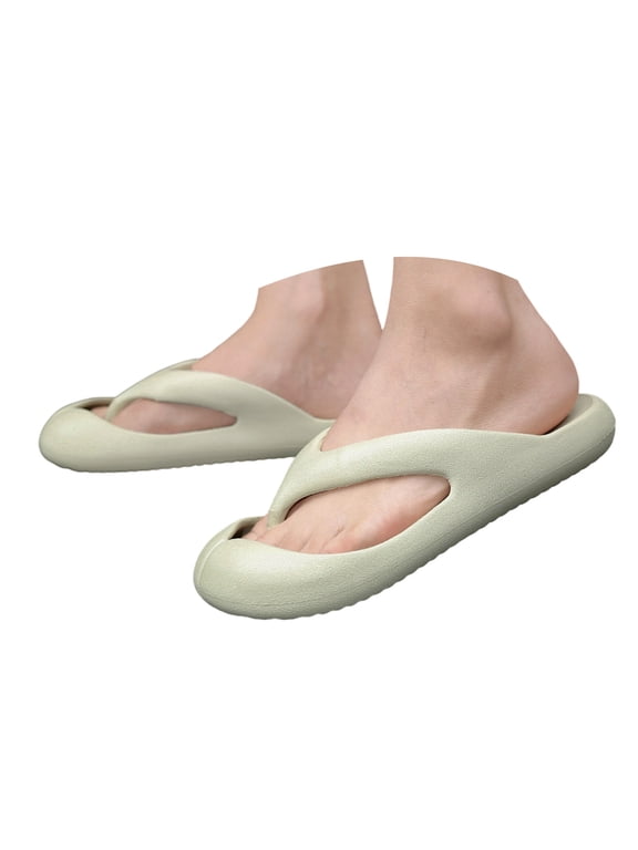 Flip Flops for Women Men Arch Support Thong Sandals Waterproof Cloud Pillow Slippers Non Slip Summer Beach Shoes Size 6-10 Khaki