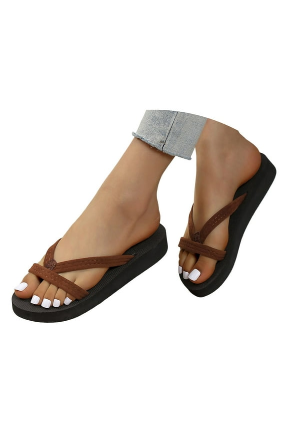 Flip Flops for Women Yoga Mat Platform Slide Sandals Arch Support Summer Beach Walking Slippers