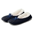 thumbnail image 1 of Dakaela Fuzzy Slippers for Women Indoor Fluffy Winter House Shoe Socks Non Slip Plush Slipper Ballerina with a Satin Bow Navy Size 11, 1 of 4