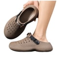thumbnail image 1 of Dakaela Garden Chef Clogs for Mens Outdoor Slip on Beach Sandals with Arch Support Platform Waterproof Work Shoes with Adjustable Strap Coffee,5.5, 1 of 9