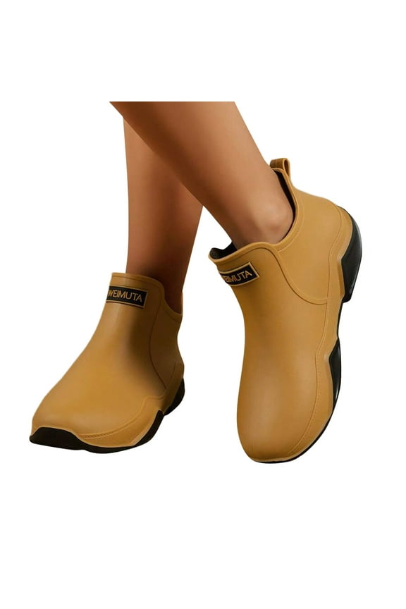 Garden Shoes for Women Waterproof Slip on Rain Ankle Boots Arch Support Casual Clogs Rainboots