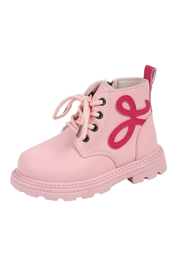Girls Ankle Boots Fashion Waterproof Hiking Combat Booties Toddler Kids High Top Casual Shoes