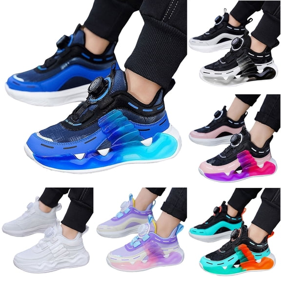 Dakaela Girls Boys Sneakers Memory Foam Kids Walking Running Tennis Shoes Lightweight Athletic Gym Sport Basketball Shoe Blue 12