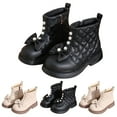 thumbnail image 1 of Dakaela Girls Cowgirl Boots Kids Pearl Bowknot Short Ankle Booties Toddler Western Princess Dress Shoes 3-12Y, 1 of 6