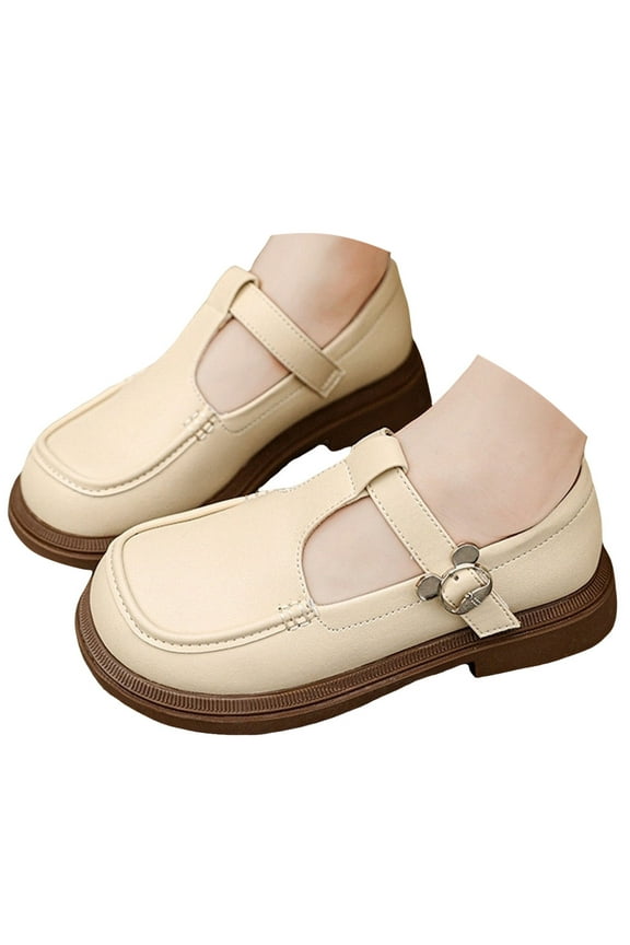 Girls Mary Jane Dress Shoes Square Toe School Uniform Loafers Ballet Flats for Toddler Little Kids