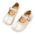 thumbnail image 1 of Dakaela Girls Mary Jane Flats Lace Non Slip Soft Sole Princess Dress Shoes 3T 4T 5T 6T School Uniform Wedding Oxford Loafers White Size 13, 1 of 7