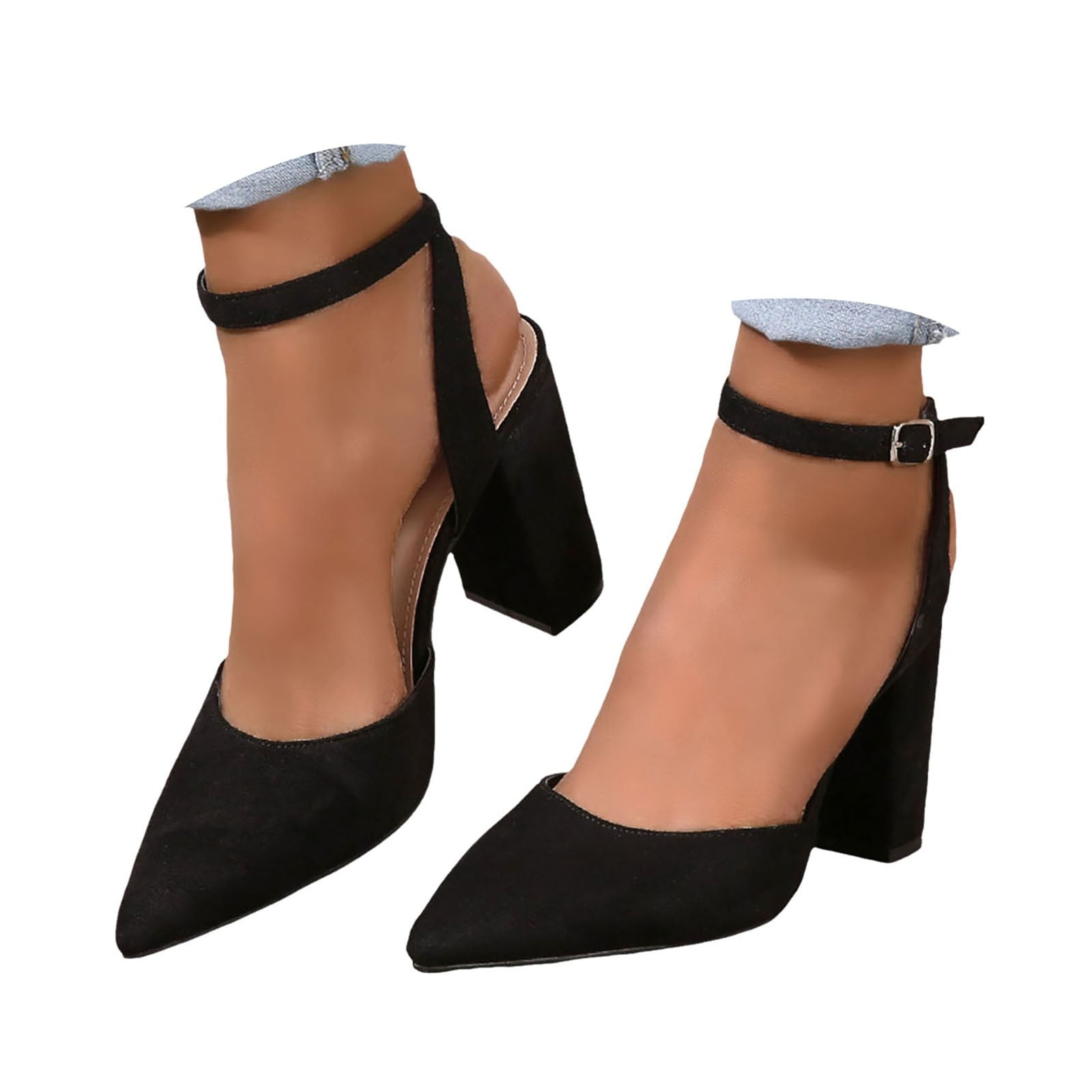 Dakaela Heels Sansals for Women Closed Pointed Toe Backless Dress Shoes ...