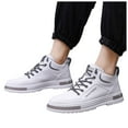 thumbnail image 1 of Dakaela High Top Sneakers for Men Leather Waterproof Running Shoes Lace up Casual Walking Flats, 1 of 5