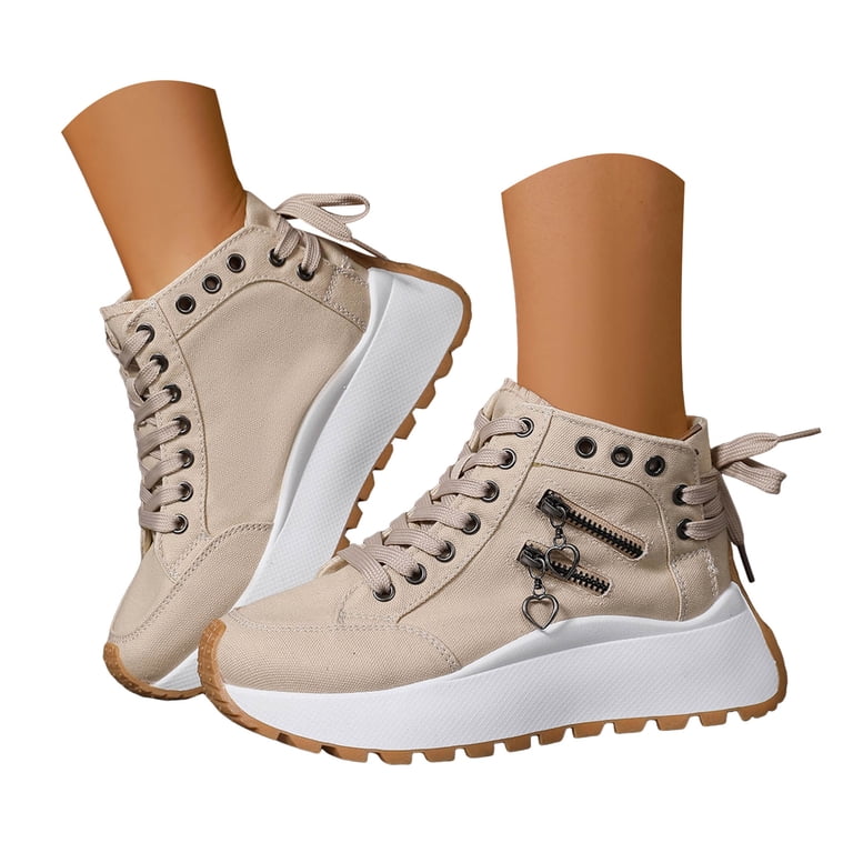 Dakaela High Top Sneakers for Women Lace up Platform Canvas  display picture 3