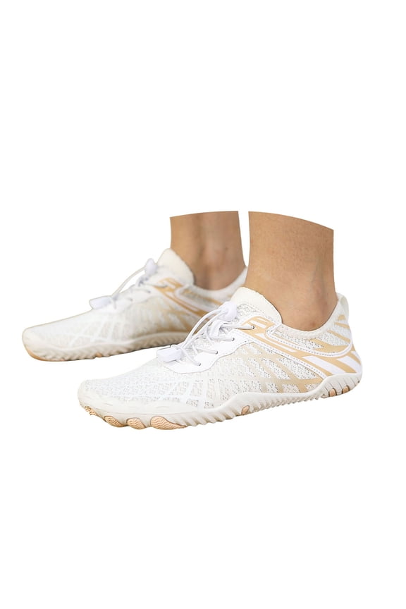 Hike Barefoot Shoes Athletic Hiking Minimalist Water Sneakers Wide Toe Box Running Shoe White 6.5
