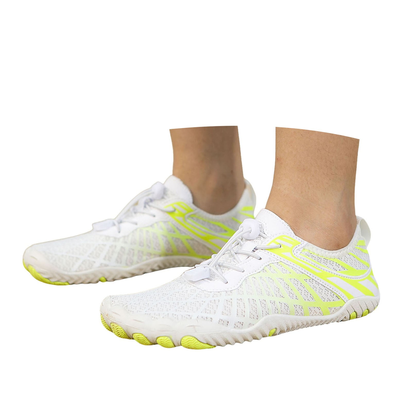 Dakaela Hike Barefoot Shoes Athletic Hiking Minimalist Water Sneakers Wide Toe Box Running Shoe Yellow 8