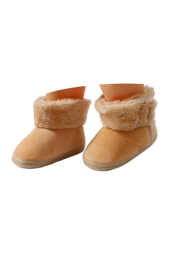 Infant Baby Boots Boys Girls Plush Winter Snow Bowknot Boot Newborn Toddlers Crib Walking Shoes