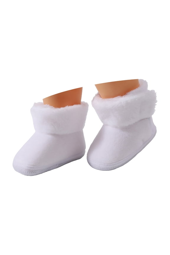Infant Baby Boots Boys Girls Plush Winter Snow Bowknot Boot Newborn Toddlers Crib Walking Shoes