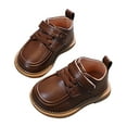 thumbnail image 1 of Dakaela Infant Baby Boys Girls Dress Shoes 12-18 Months Lace up School Uniform Oxfords 2T 3T Leather Wedding Loafers Toddler Walking Crib Shoes Brown Size 6, 1 of 6