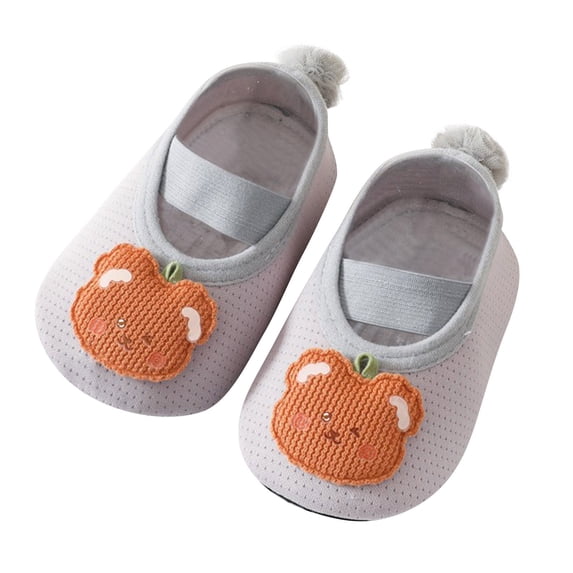 Dakaela Infant Baby Boys Girls Slippers Cozy Toddler Slip on Walking Sneakers Indoor Newborn Casual Barefoot Crib Socks Shoes Grey 3