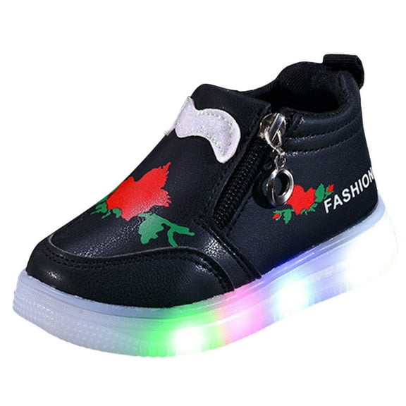 Dakaela Kids LED Light up Shoes Unisex Boys Girls Slip on Sneakers Flashing Low Top Luminous Shoes
