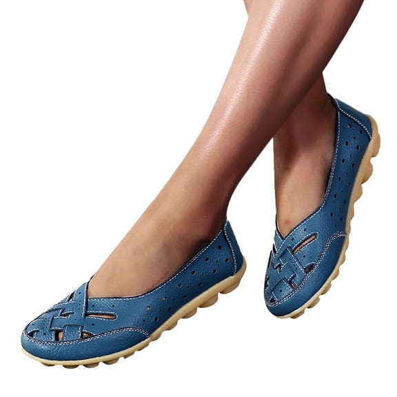 Dakaela Loafers for Women Casual Slip on Flat Shoes Ladies Dressy Moccasins Driving Walking Flats Blue 8