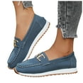 thumbnail image 1 of Dakaela Loafers for Women Comfortable Business Work Flats Shoes Slip on Casual Moccasins Ladies Boat Driving Walking Shoes Blue 6.5, 1 of 8
