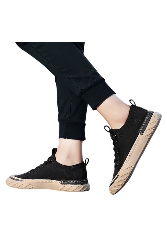 Men's Fashion Sneakers Hiking Running Tennis Shoes Lace up Canvas Casual Walking Flats